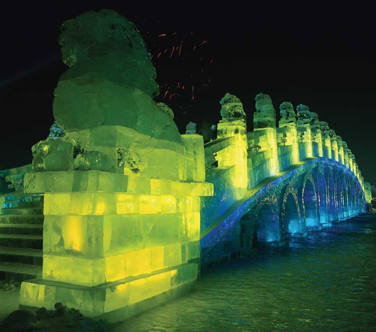 A bridge of ice at the Snow and Ice Festival in Harbin, China. Photo credit: China National Tourist Office