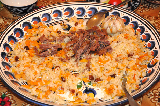 Plov – and all its variations – is the main course at Navruz gatherings. Photo credit: Russ Cmolik & Ellen Cmolik