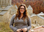 Amy enjoying the autumn colors at Haghartshin Monastery in Armenia. Photo credit: Amy Stidger