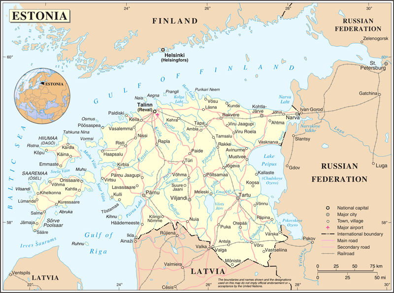 Estonia road map.