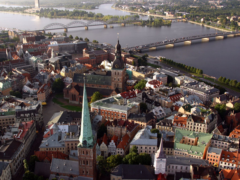 An aerial view of Riga’s Old Town Square. Photo credit: Latvia Tourism