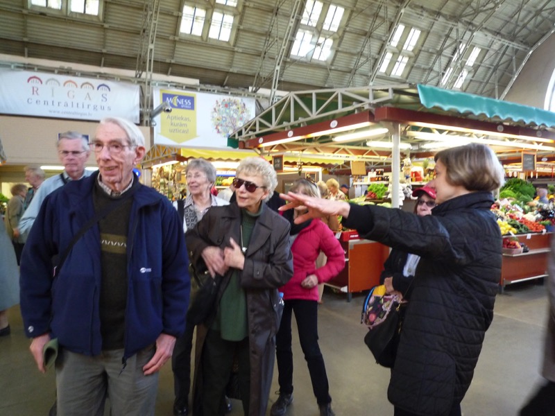 MIR travelers check out the goods at the Central Market. Photo credit: Jurate Terleckaite
