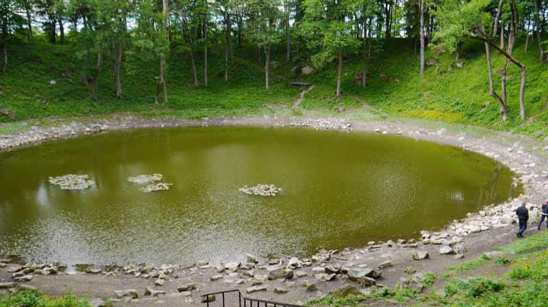 Lake Kaali filled in a hole left by small meteorite on Saarema Island.  Photo credit: Martin Klimenta