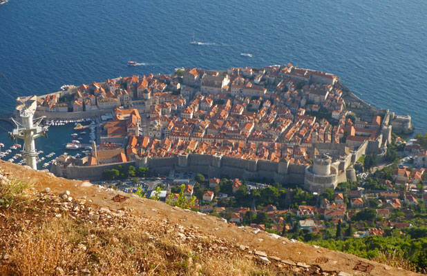 Dubrovnik's Old Town from 1,350-foot Srđ Hill, site of the city's deadliest battle in the 1990s siege. Photo credit: Chris Lira

