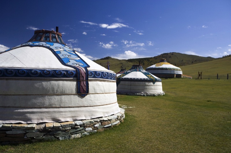 A group of gers set on the beautiful Mongolian steppe. Photo credit: Helge Pedersen