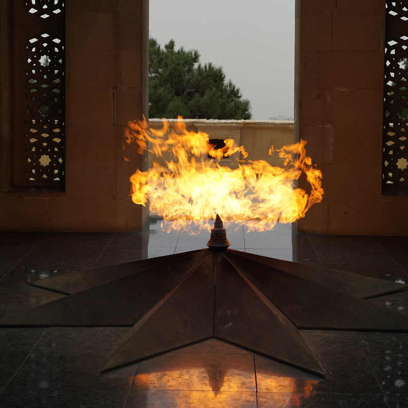 Eternal Flame memorial at Martyrs’ Lane (Baku, Azerbaijan.) Photo credit: Jake Smith
