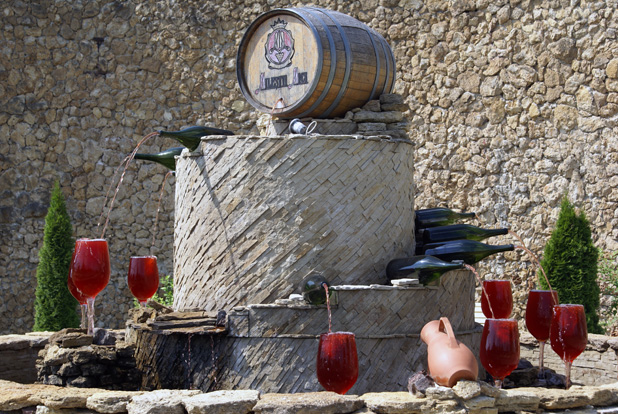 Milestii Mici Winery’s wine fountain (Moldova.) Photo credit: Joanna Millick