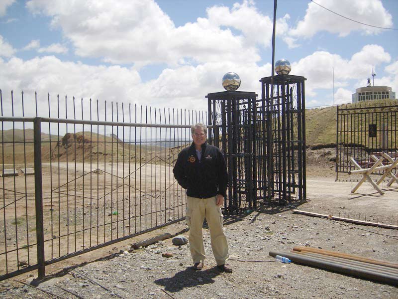 Doug at the border crossing between Western China and Kyrgyzstan along Torugart Pass