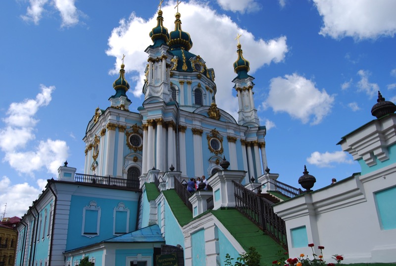 The stunning baroque St. Andrew’s Cathedral dazzles in gold and blue (Kiev.) Photo credit: Douglas Grimes