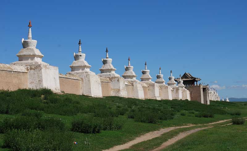 108 stupas surround Erdene Zuu Monastery. Photo credit: Douglas Grimes