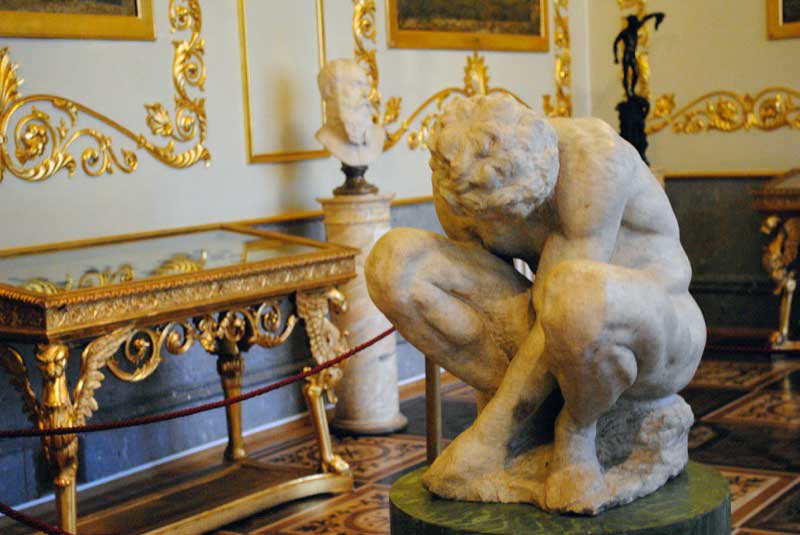 Crouching Boy by Michelangelo on display in the Hermitage. Photo credit: Jenelle Birnbaum