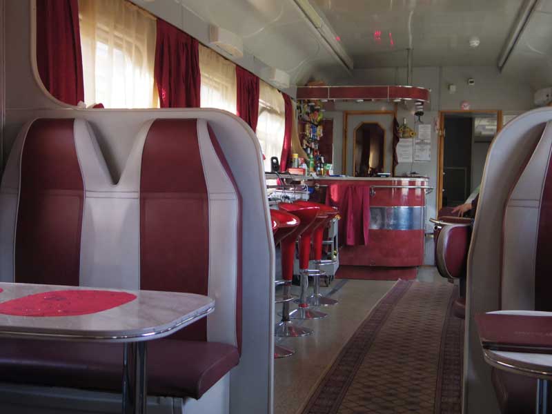 Dining Car aboard a regularly scheduled Russian Railways train. Photo credit: Devin Connolly