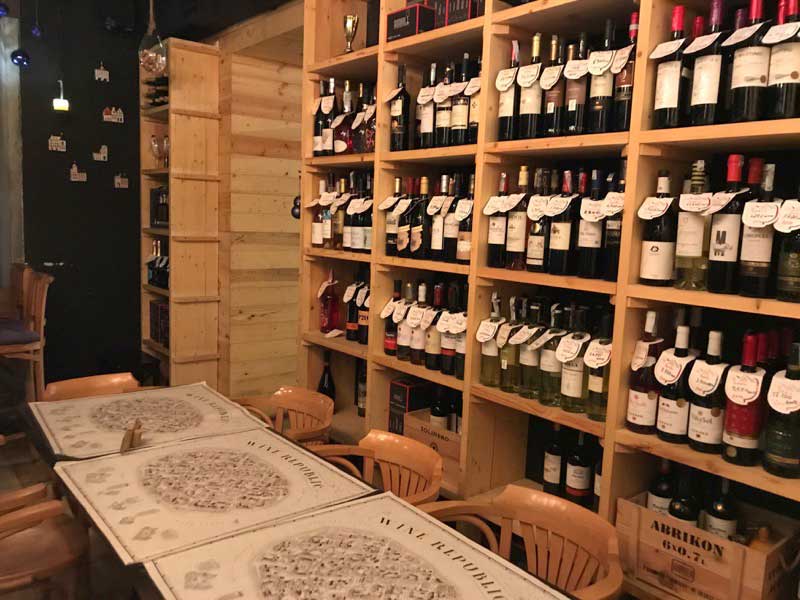 Armenian wine on full display in a Yerevan wine shop. Photo credit: Jessica Clark