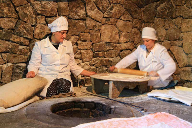 Making lavash, Armenian flatbread. Photo credit: Ann Schneider