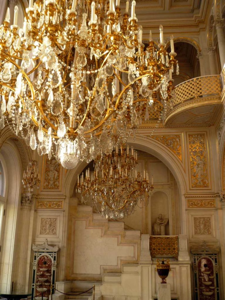 Gold and marble decadently decorate the arched gallery of Pavilion Hall. Photo credit: Liz Tollefson