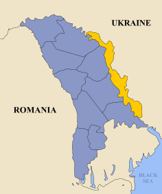 Transdniester is in bright yellow Map by Mimarik, distributed under a CC BY-SA 3.0 license