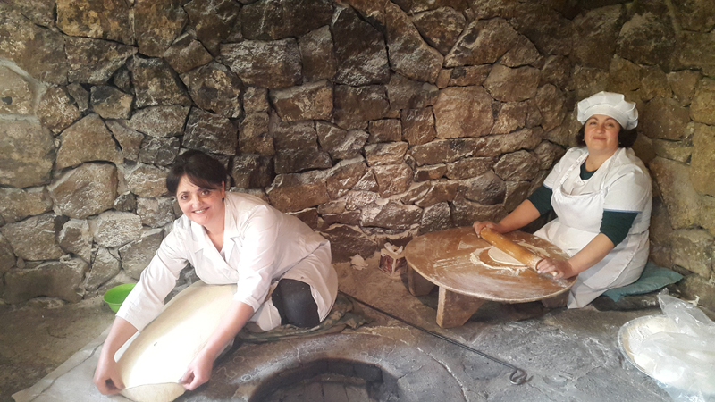 Making lavash, Armenian flatbread. Photo credit: Anya von Bremzen