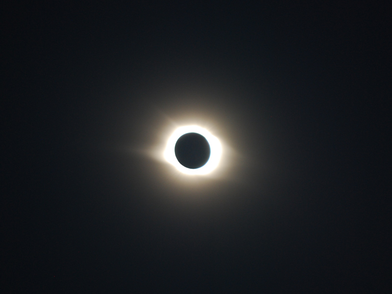 Novosibirsk, Siberia is swathed in darkness at the apex of the 2008 total solar eclipse. Photo credit: Douglas Grimes