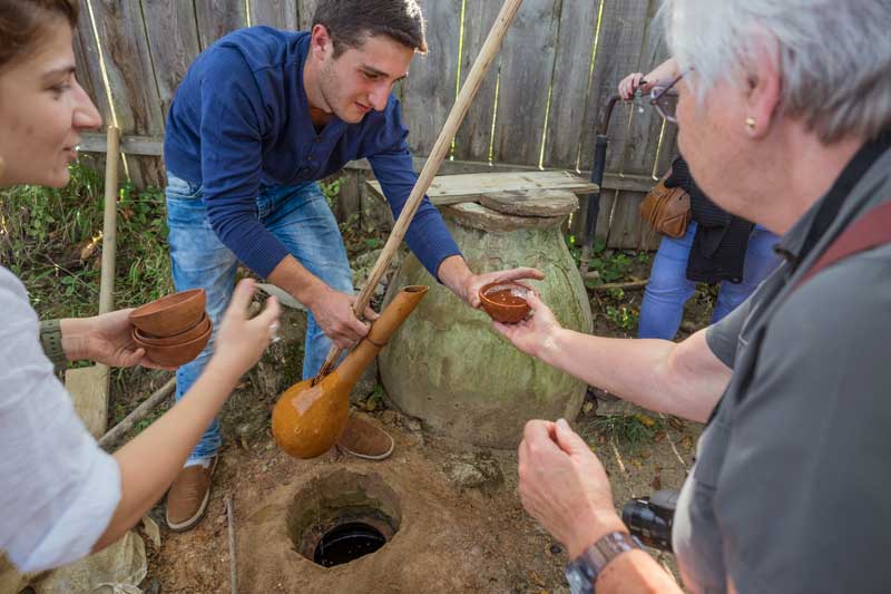 A visit with a a winemaker in the little village of Koreti, Georgia. Photo credit: Kees Sprengers