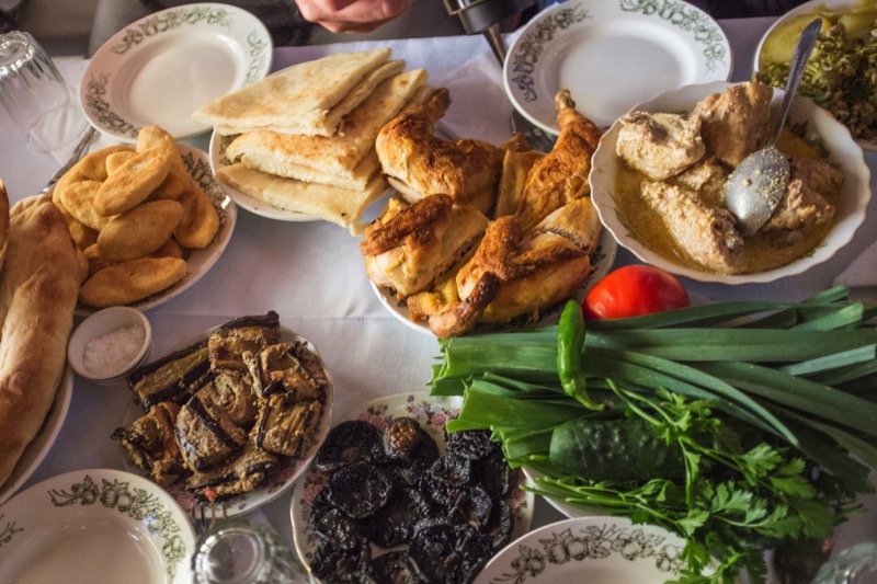 Farm-to-table feast in a Georgian vineyard home. Photo credit: Kees Sprengers