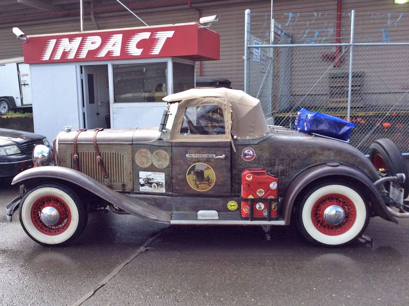 Luke’s beloved 1928 Plymouth Roadster was used to re-create as closely as possible the 1908 “Great Race. Photo credit: Luke Rizzuto