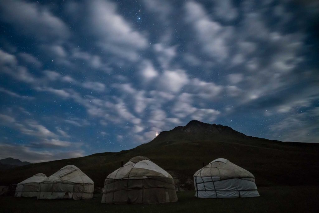 Starry night camping out in Tash Rabat. Photo credit: Jered Gorman