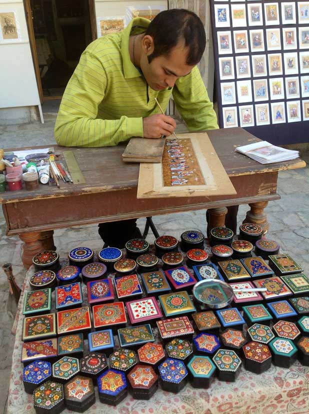 Painted lacquer boxes in Bukhara, Uzbekistan. Photo credit: Michel Behar