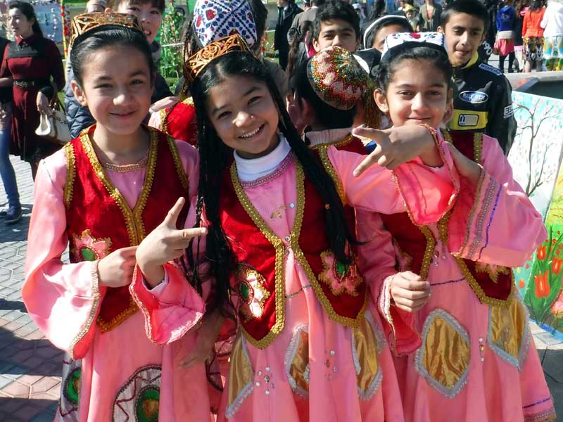 Young girls dressed in their finest outfits for Navruz. Photo credit: Regina Mnatsakanian