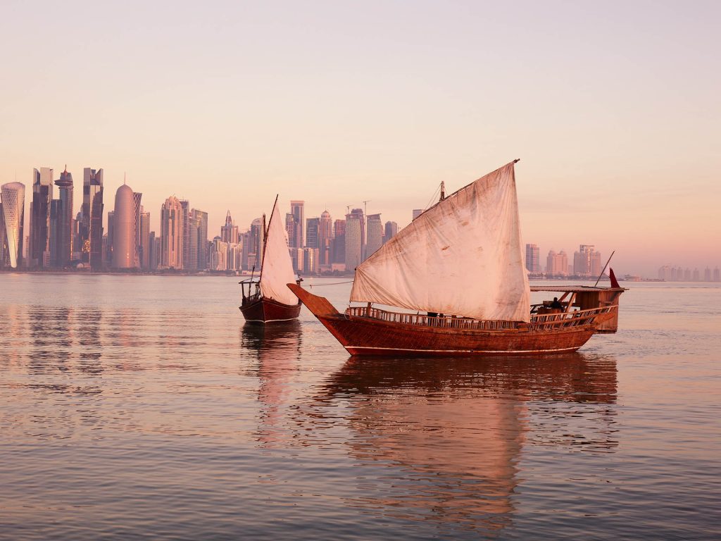 Traditional dhow ships in Doha, Qatar. Photo credit: Qatar National Tourism Council